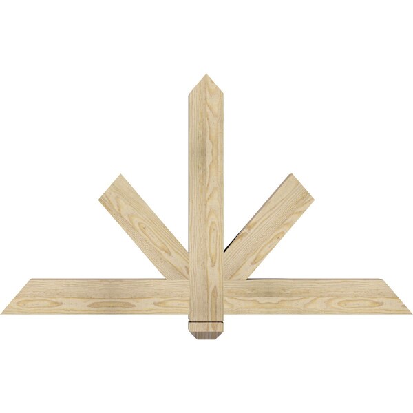Ekena Millwork Kennewick Rough Sawn Timber Gable Bracket, Douglas Fir, 48"W x 28"H x 4"D x 4"F, 14/12 Pitch GBW048X28X0404KEN00RDF - main